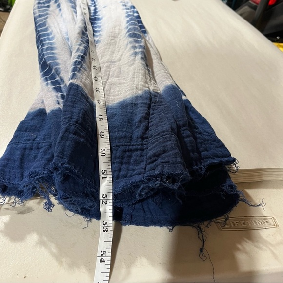 NATURAL LIFE Blue Tie-Dye Maxi Dress 100% Cotton Crinkle Gauze Boho - Picture 10 of 10